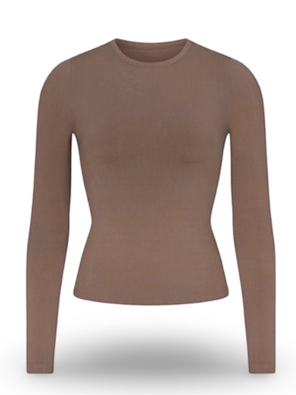 SKIMs Fits Everybody Light Brown Long Sleeve Tee Top TShirt Sz L Women’s
